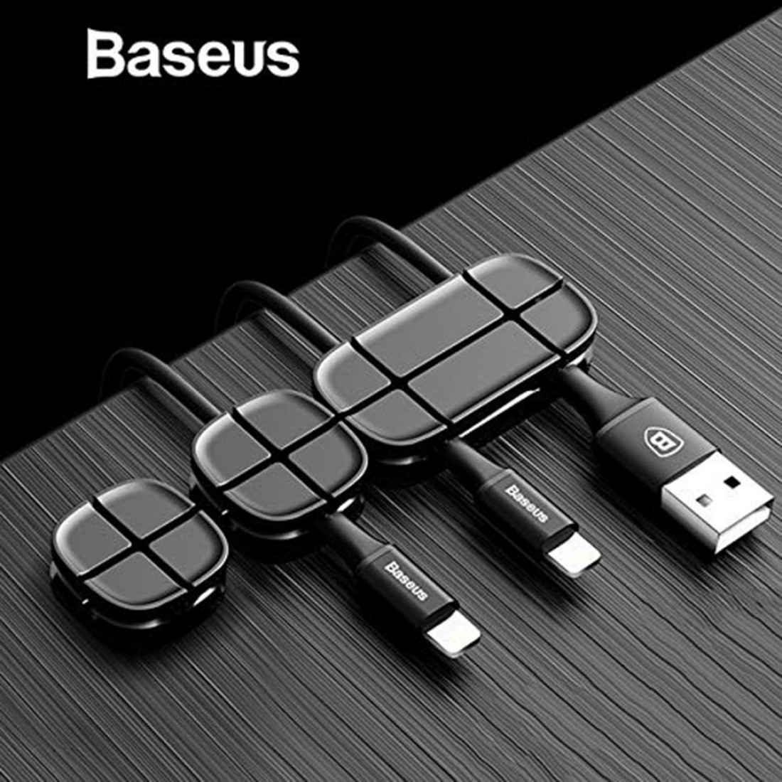 BASEUS CABLE CLIP CROSS PEAS BLACK